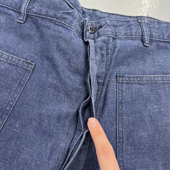 Vintage 50s US Navy Denim Seafarer Flared Jeans 32x30 - Picture 2 of 4